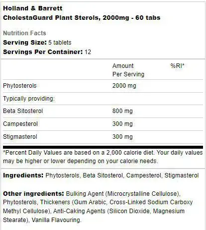 Holland And Barrett CholestaGuard Plant Sterols 2000 mg Подкрепа за Холестерола