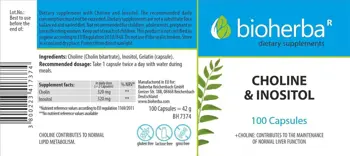Bioherba Choline & Inositol За здраве на черен дроб и нервна система х 100 капсули
