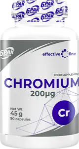 6PAK Nutrition Chromium 200 мкг Хром - 90 капсули, 90 дози