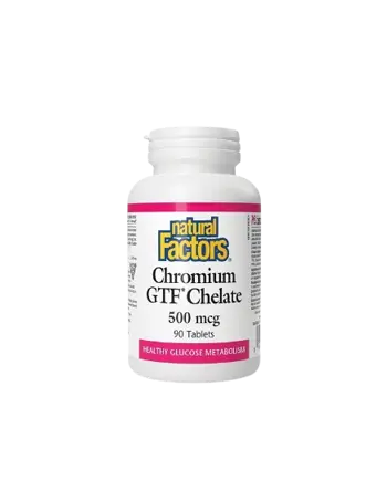 Chromium GTF Chelate 500 mcg 90 Таблетки - При инсулинова резистентност и диабет Хром GTF (хелат)