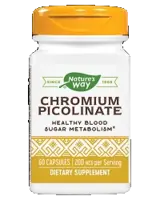 Nature's Way Chromium Picolinate 200 mcg За здрав метаболизъм на кръвната захар х 60 капсули