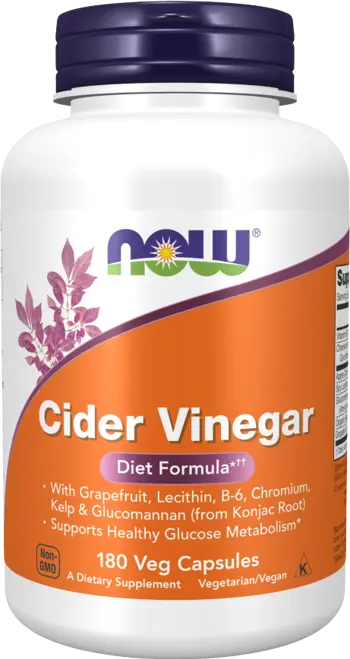 NOW Foods Cider Vinegar Diet Formula Ябълков Оцет - 180 веге капсули, 90 дози