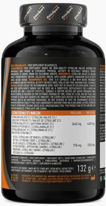 EthicSport Citrullina Caps 880 mg Цитрулин Малат за Повишаване на Издръжливостта и Пампа