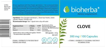Bioherba Clove 300 mg Карамфил с Витамин C х 100 капсули