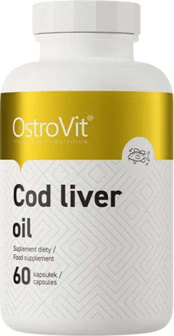 OstroVit Cod Liver Oil 500 мг Масло от Дроб на Треска - 60 гел капсули, 60 дози