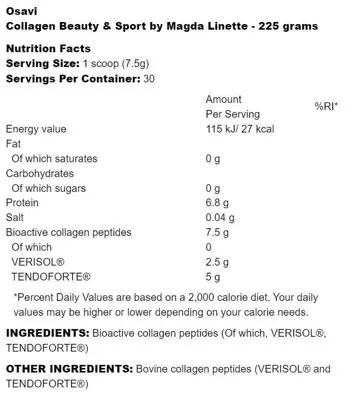 Osavi Collagen Beauty & Sport by Magda Linette Колаген за красота и активен начин на живот