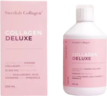 Swedish Collagen Collagen Deluxe Liquid Хидролизирани морски колагенови пептиди с хиалуронова киселина, витамини и минерали