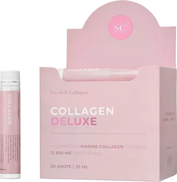 Swedish Collagen Collagen Deluxe Liquid Хидролизирани морски колагенови пептиди с хиалуронова киселина, витамини и минерали