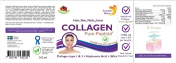 Swedish Nutra Collagen Types 1 & 3 with Hyaluronic Acid, Silica and Vitamin C Течен колаген за кожа, коса, нокти и стави