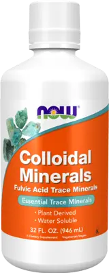 NOW Foods Colloidal Minerals Fulvic Acid Trace Minerals Natural Flavor Течни Колоидни Минерали - 946 мл, 32 дози
