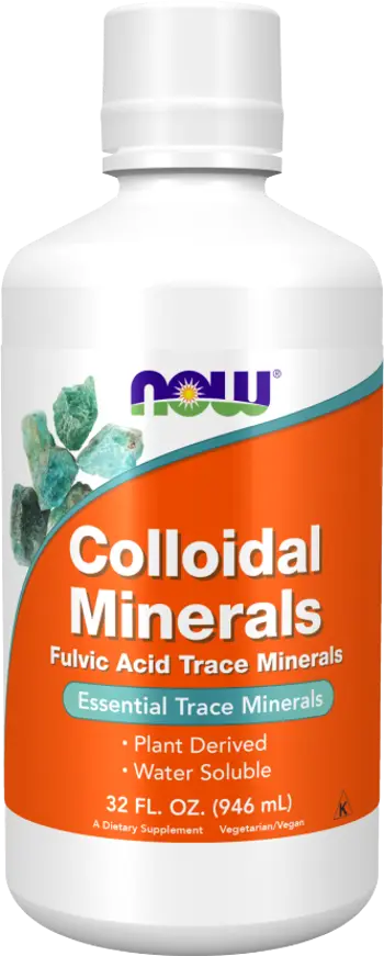 NOW Foods Colloidal Minerals Fulvic Acid Trace Minerals Natural Flavor Течни Колоидни Минерали - 946 мл, 32 дози