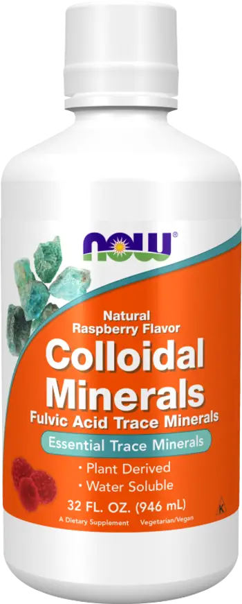 NOW Foods Colloidal Minerals Fulvic Acid Trace Minerals Raspberry Flavor Колоидни Минерали с Вкус на Малина - 946 мл, 32 дози