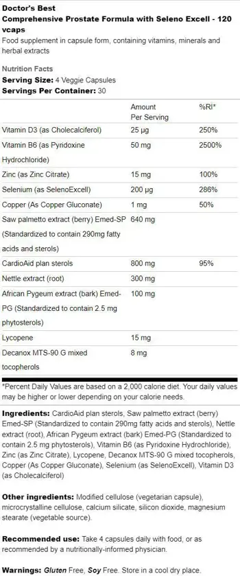 Doctor's Best Comprehensive Prostate Formula With Seleno Excell За здрава простата