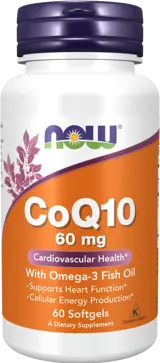 NOW Foods CoQ10 60 мг + Omega 3 Коензим Q10 Убиквинон