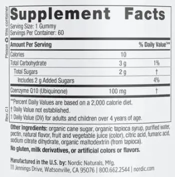 Nordic Naturals CoQ10 Gummies 100 mg Желирани бонбони за сърдечно здраве и енергия
