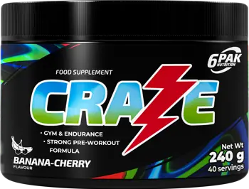 6PAK Nutrition Craze Pre-Workout Азотен Бустър - 240 грама, 40 дози