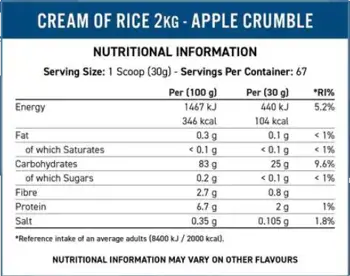 Applied Nutrition Cream of Rice Easy Digesting & Great Tasting Complex Carbohydrates