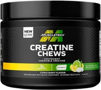 MuscleTech Creatine Chews Creapure® 1000 мг Микронизиран Креатин Creapure® - 90 дъвчащи таблетки, 30 дози