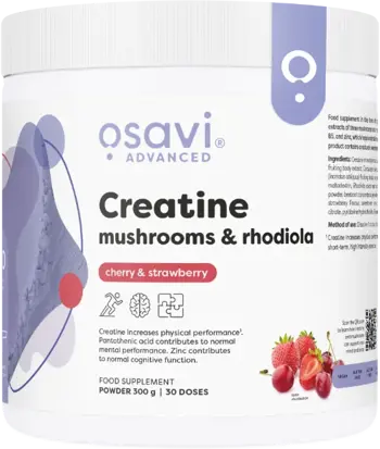 Osavi Creatine Monohydrate, Mushrooms & Rhodiola С Лъвска грива, Кордицепс и Чага