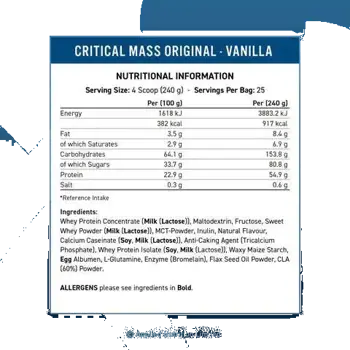 Applied Nutrition Critical Mass Original Гейнър за покачване на мускулна маса