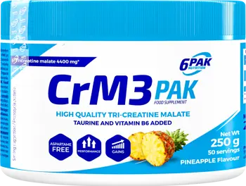 6PAK Nutrition CrM3 PAK (Tri-Creatine Malate + Taurine) Три Креатин Малат + Таурин - 250 грама, 50 дози