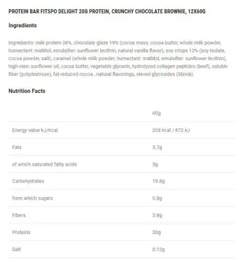 FIT SPO Crunchy Protein Bar Шоколадово брауни