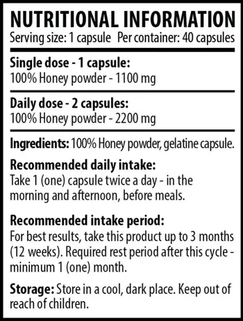 Cvetita Herbal Honey Care 100% Пчелен прашец х 40 капсули
