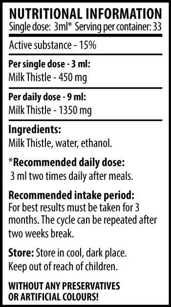 Cvetita Herbal THISTLE MAX Екстракт от бял трън за детоксикация на черен дроб - 100 мл