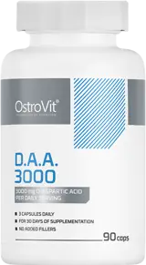OstroVit DAA 3000 мг D-Aspartic Acid Caps Д-Аспарагинова Киселина - 90 капсули, 30 дози