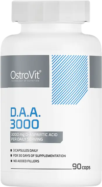OstroVit DAA 3000 мг D-Aspartic Acid Caps Д-Аспарагинова Киселина - 90 капсули, 30 дози