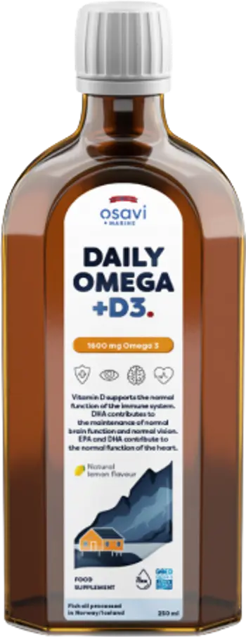 Дневна Течна Формула Омега с Витамин D3 с Вкус на Лимон / Daily Omega + D3 Liquid | Natural Lemon Flavored