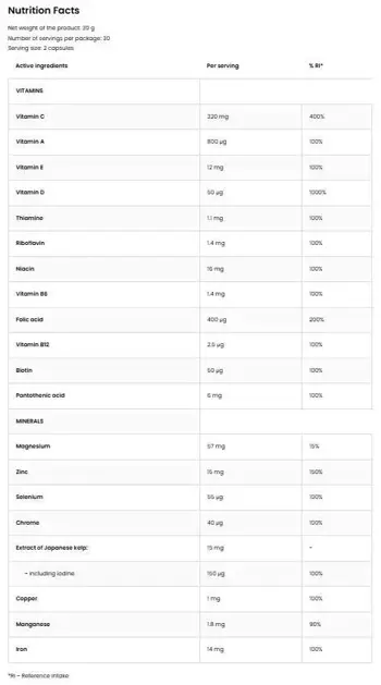 OstroVit DailySet Sport Мултивитаминно‑Минерален Комплекс - 60 капсули, 30 дози