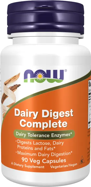NOW Foods Dairy Digest Complete Комплекс от Ензими - 90 веге капсули, 90 дози