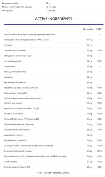 OstroVit Decorem for Men Beauty Multivitamin Мъжки Витаминен Комплекс - 60 капсули, 30 дози