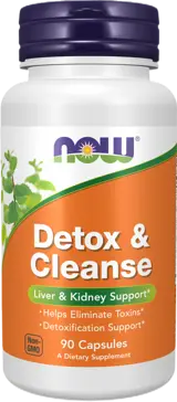 NOW Foods Detox & Cleanse Liver & Kidney Support Специализирана Формула  В Подкрепа на Бъбреците и Пикочните Пътища - 90 капсули, 45 дози