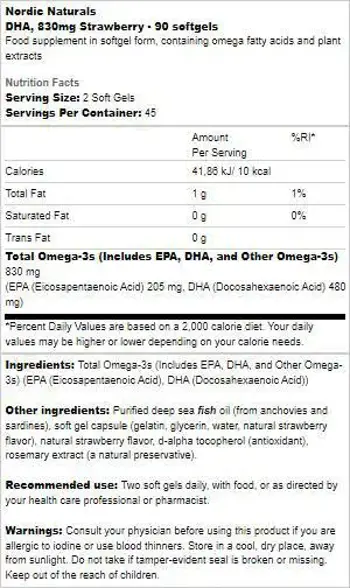 Nordic Naturals DHA 830 mg Омега-3 за мозъка и нервната система