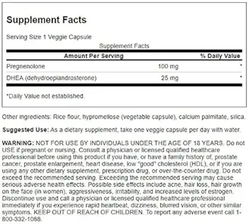 DHEA и Прегненолон Комплекс 25 мг/100 мг - 60 веге капсули, 60 дози