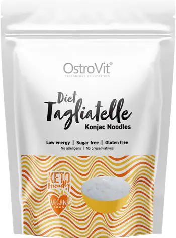 OstroVit Diet Tagliatelle Keto-Friendly Low-Calorie Konjac Noodles Паста Kонняк Глюкоманан - 400 грама