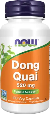 NOW Foods Dong Quai 520 мг Китайска Ангелика Dong Quai - 100 веге капсули, 50 дози