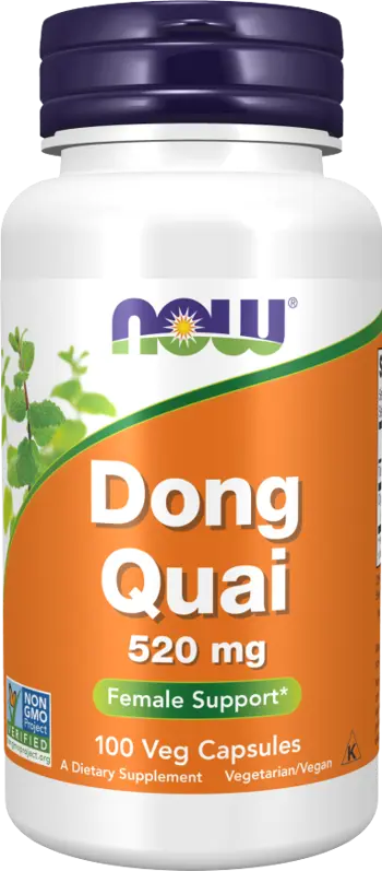 NOW Foods Dong Quai 520 мг Китайска Ангелика Dong Quai - 100 веге капсули, 50 дози