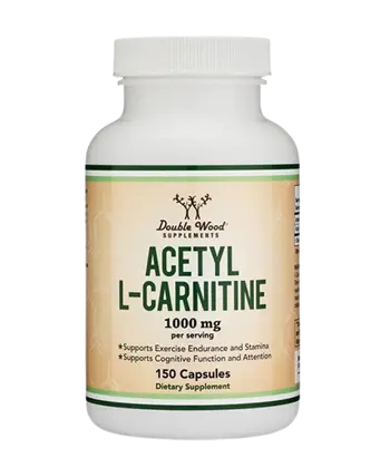 Double Wood Acetyl L-Carnitine 1000 мг Ацетил Л-Карнитин - 150 капсули за 75 дни прием, 75 дози
