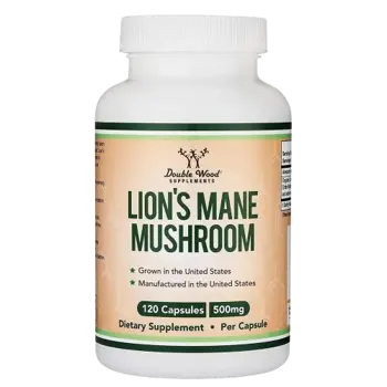 Double Wood Lion’s Mane Mushroom 500 мг Лъвска Грива - 120 капсули за 2 месеца прием, 60 дози