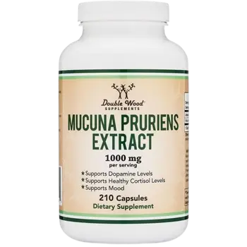 Double Wood Mucuna Pruriens Extract 1000 мг Екстракт от Мукуна - 210 капсули за 105 дни прием, 105 дози