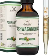 Double Wood Supplements Ashwagandha Drops 1200 мг Ашваганда За Нервен Баланс, Устойчивост на Стрес и Вътрешно Спокойствие - 60 мл капки, 60 дози
