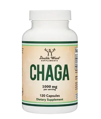 Double Wood Supplements Chaga Mushroom 1000 мг Чага - 120 капсули за 2 месеца прием, 60 дози