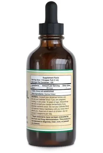 Double Wood Supplements Colloidal Silver 20 PPM Колоидно Сребро - 120 мл, 120 дози