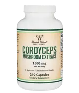 Double Wood Supplements Cordyceps Mushroom Extract 1000 мг Кордицепс - 210 капсули за 105 дни прием, 105 дози