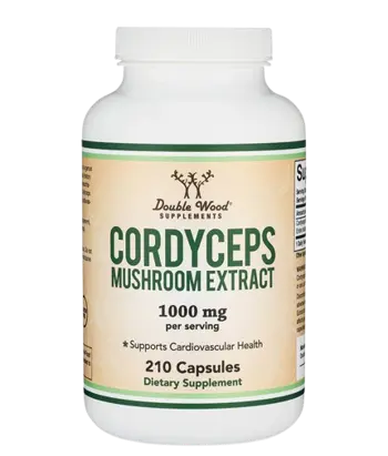 Double Wood Supplements Cordyceps Mushroom Extract 1000 мг Кордицепс - 210 капсули за 105 дни прием, 105 дози