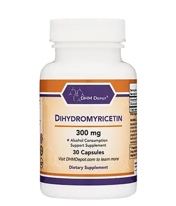 Double Wood Supplements Dihydromyricetin 300 мг Дихидромирицетин за Здрав Черен Дроб Екстракт от Китайска Лоза за Разграждане на Алкохола - 30 капсули, 30 дози