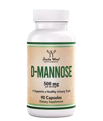 Double Wood Supplements D-Mannose 500 мг Уринарно Здраве D-Маноза Уринарно Здраве и Защита от Пикочни Инфекции - 90 капсули, 90 дози
